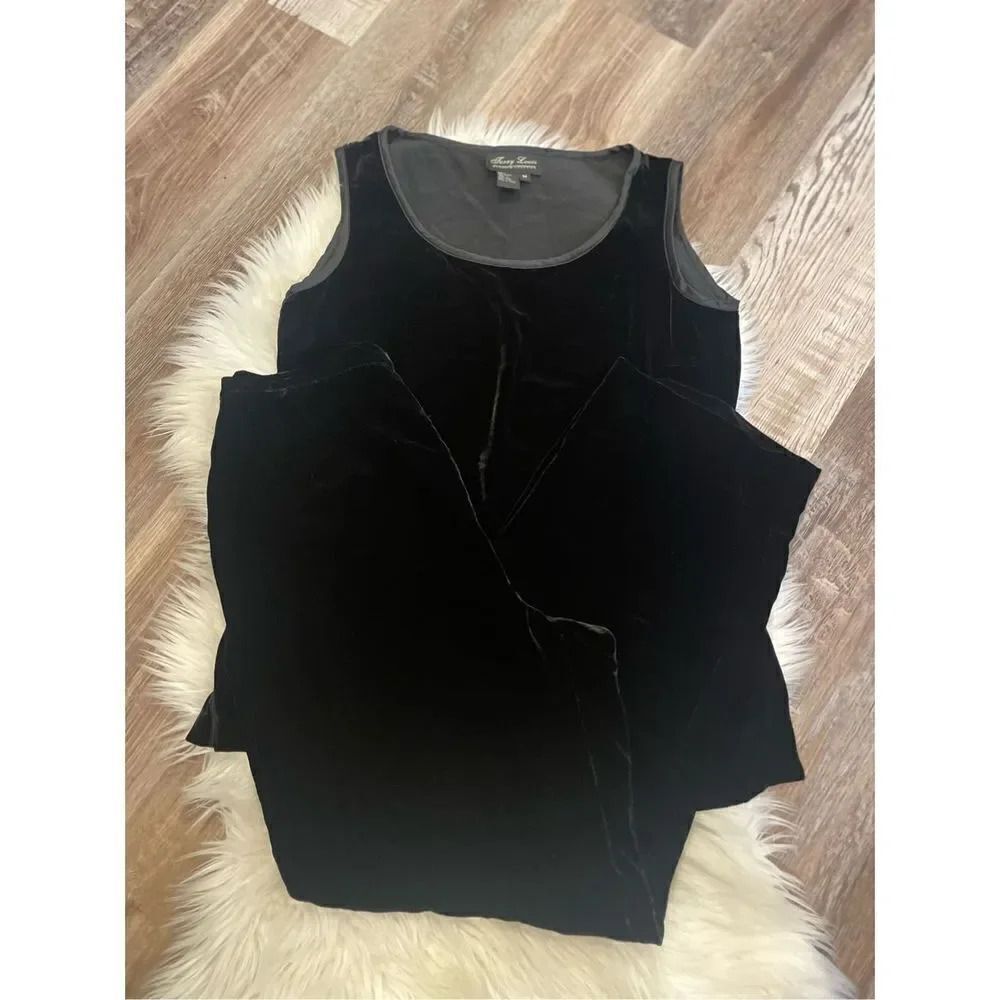 Terry Lewis Vintage velour silk (18) women’s medium black tailored lounge set